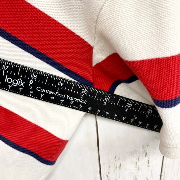 Polo Ralph Lauren Shirt Men Size Medium Collared Button Stripe Polo Red White - Picture 8 of 9